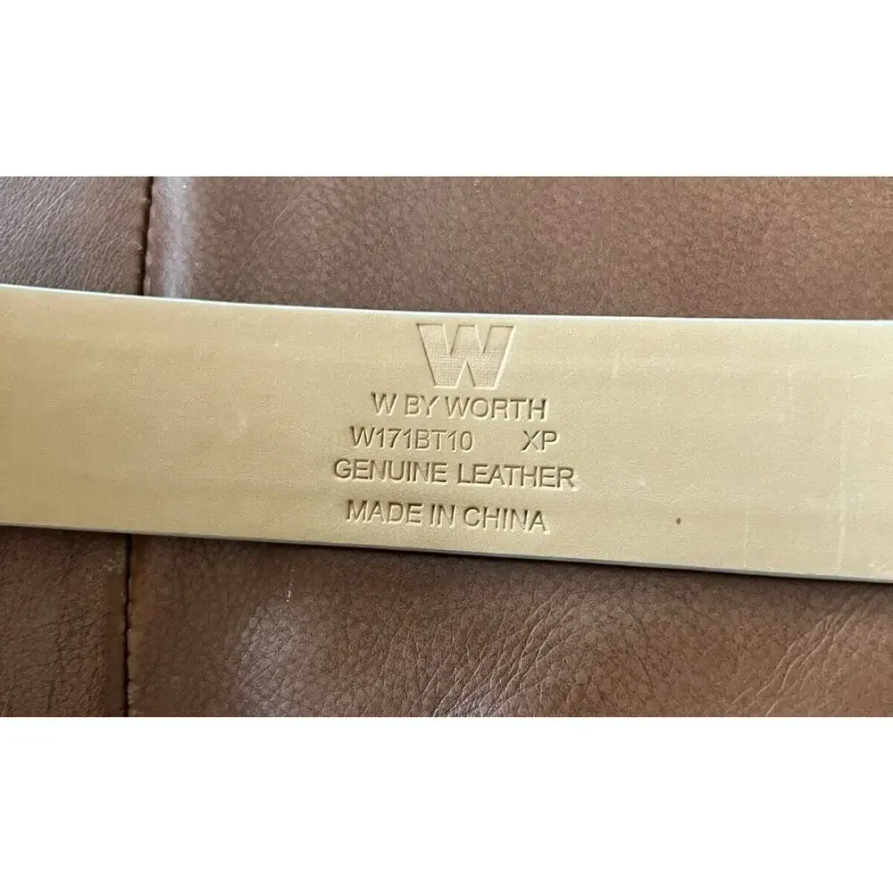 W By Worth Cream Tan Double Buckle Belt XS